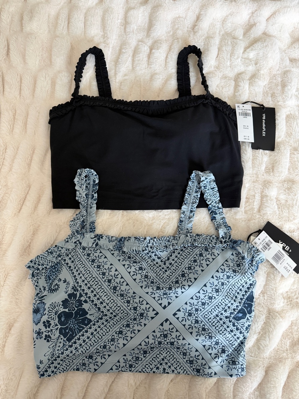 YPB Ruffle Strap Sports Bras - Size L - NWT